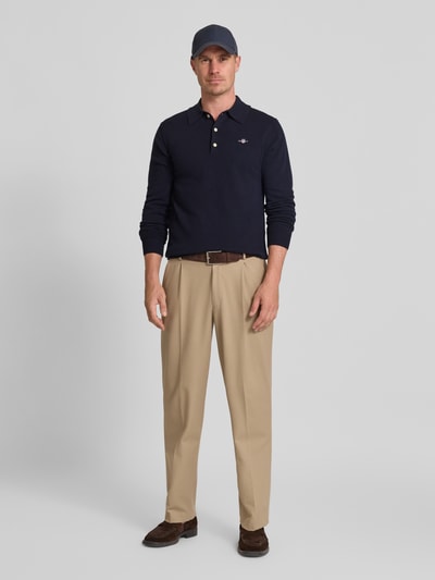 Gant Gebreide pullover met kentkraag Donkerblauw - 1