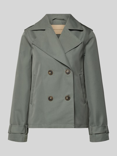 Produktfoto, Jacke mit Reverskragen und Ärmelriegeln Modell 'AMANDA' von Soyaconcept, olivgrün, zweireihig, Baumwoll-Mix, Regular Fit