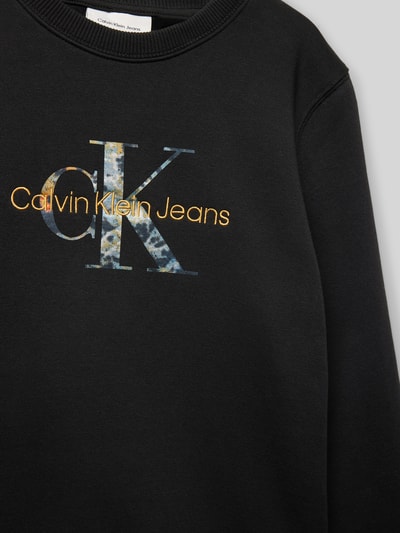 Calvin Klein Jeans Sweatshirt mit Label-Stitching und Rundhalsausschnitt Black 2