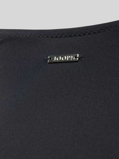 Produktfoto, schwarzer Neckholder-Badeanzug Modell 'MONOCHROME BEACH' von JOOP! Collection mit Label-Detail und glatter Textur