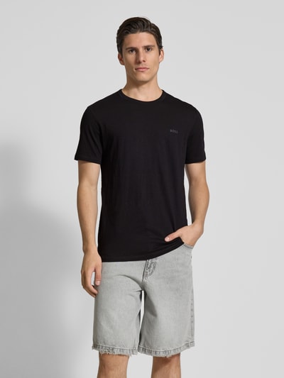BOSS Orange T-shirt van zuiver katoen Zwart - 4