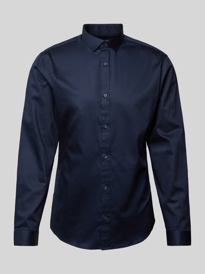 Jack & Jones Premium Slim fit vrijetijdsoverhemd met kentkraag, model 'CARDIFF' Marineblauw - 2