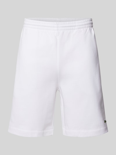 Lacoste Regular Fit Sweatshorts mit Label-Badge Weiss 1