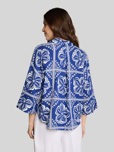 Tom Tailor Oversize Bluse aus Leinen-Viskose-Mix Royal 5