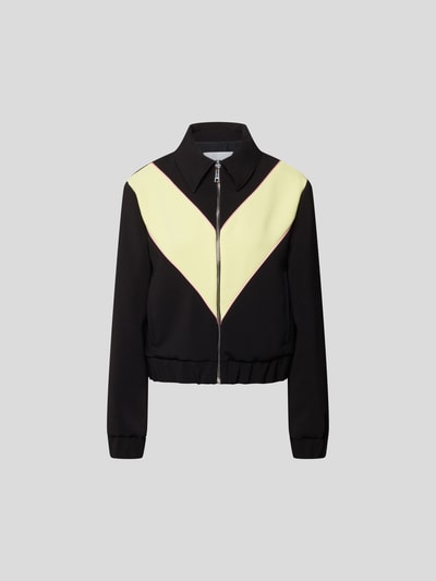 MSGM Sweatjacke mit Kontraststreifen Schwarz 2