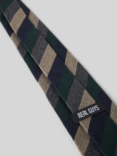 REAL GUYS Krawatte aus Seiden-Mix mit Logo-Patch (8,5 cm) Oliv 3
