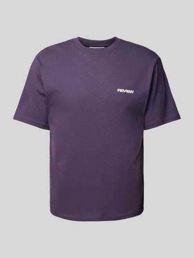 REVIEW T-Shirt mit Label-Print Aubergine 2