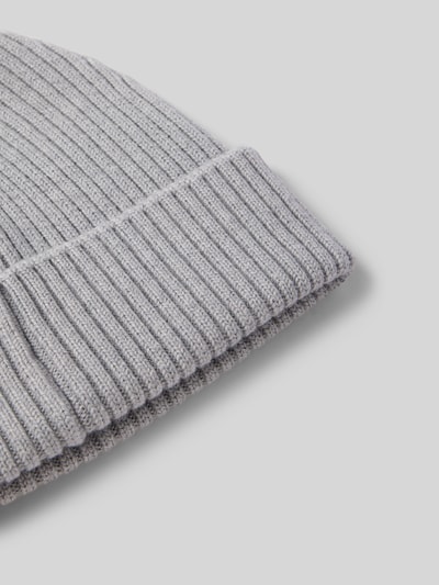 HUGO Czapka beanie z prążkowanej czystej żywej wełny model ‘XOLA’ Jasnoszary 2