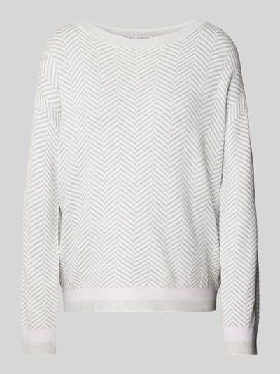 Tom Tailor Oversized gebreide pullover met boothals Lichtgrijs - 1