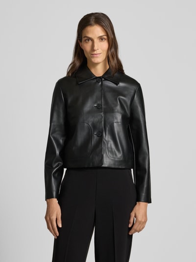 Someday Regular Fit Blazer in Leder-Optik Modell 'Neather' Black 4