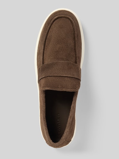 CK Calvin Klein Mokassins aus Leder mit Label-Detail Mittelbraun 3