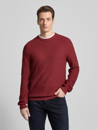 MCNEAL Strickpullover mit Strukturmuster Bordeaux Melange 4