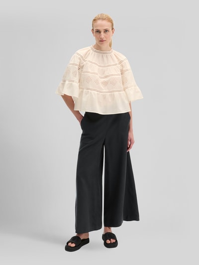 Marc O'Polo Relaxed Fit Bluse aus reiner Baumwolle mit Lochstickerei Weiss 1
