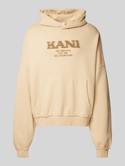 KARL KANI Oversized Hoodie mit Label-Print Sand 2