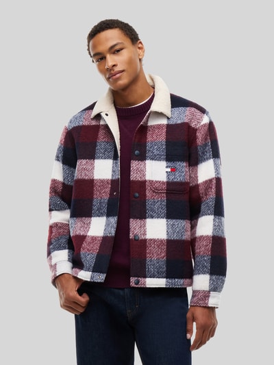 Tommy Jeans Regular Fit Hemdjacke mit Teddykragen Bordeaux 4