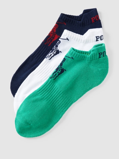 Polo Ralph Lauren Underwear Sneakersokken met labelprint in een set van 3 paar Groen - 1