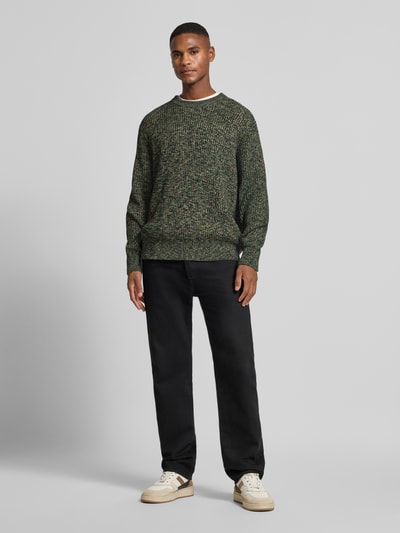 SELECTED HOMME Relaxed Fit Pullover aus reiner Baumwolle Modell 'TILUM' Dunkelgruen Melange 1