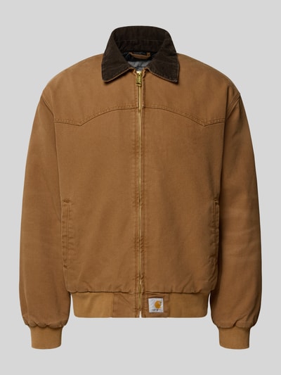 Carhartt Work In Progress Jacke mit Reißverschluss und Label-Detail Modell 'Santa Fe' Cognac 1