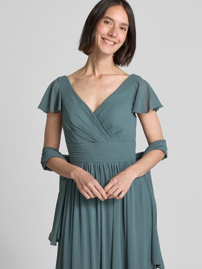 Mascara Abendkleid mit V-Ausschnitt Oliv 3