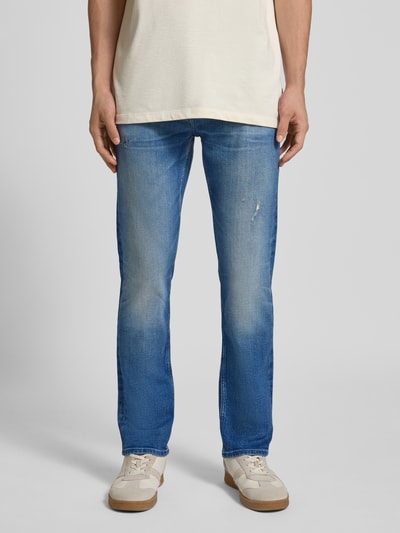 BOSS Orange Slim Fit Jeans aus Baumwoll-Mix Modell 'DELAWARE BO' Hellblau 4