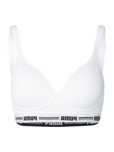 Puma Biustonosz typu bralette z paskiem z logo  Biały 3