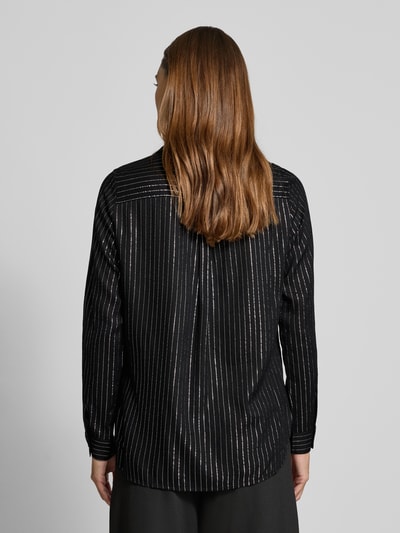 Vero Moda Bluzka koszulowa o kroju regular fit z mieszanki wiskozy model ‘BUMPY’ Czarny 5