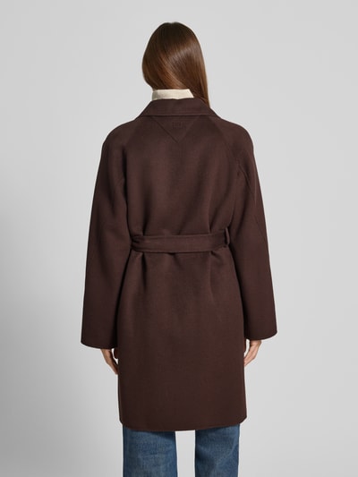 Tommy Hilfiger Płaszcz o kroju regular fit z mieszanki wełny  Ciemnobrązowy 5