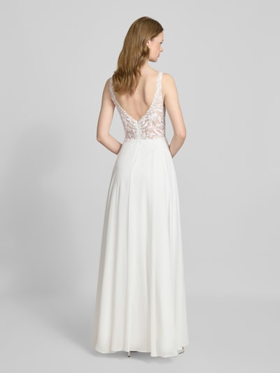 Mascara Abendkleid mit Spitze und V-Ausschnitt Ecru 5
