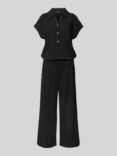 OPUS Jumpsuit mit Strukturmuster Modell 'Melti polo' BLACK 2