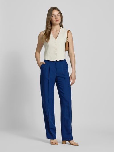 Christian Berg Woman Loose Fit Stoffhose aus Viskose-Leinen-Mix Blau 1
