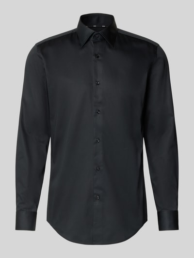 BOSS Slim Fit Businesshemd aus reiner Baumwolle Modell 'HANK' Black 2