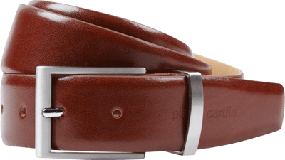 Pierre Cardin Leren riem met metalen lus Cognac - 4