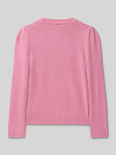 Only Sweter z dzianiny o kroju regular fit z mieszanki wiskozy model ‘KATIA LIFE’ Fiołkoworóżowy 3