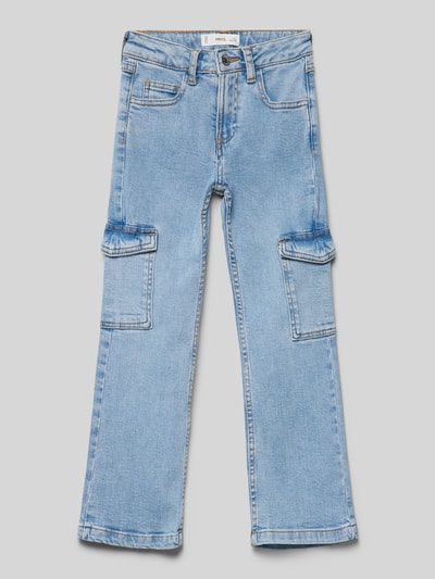 Mango Bootcut Jeans mit Cargotaschen Blau 1