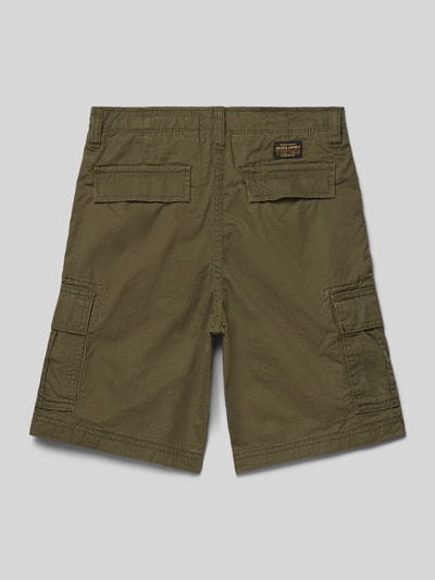 JACK & JONES regular fit short met logopatch model 'Cole' Olijfgroen - 3