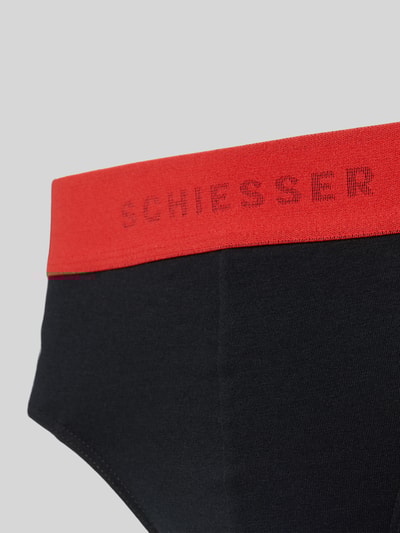 Schiesser Slip met elastische band met logo in een set van 3 stuks Zwart - 2