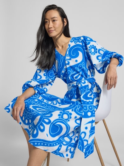 Seidensticker Midi-jurk van een mix van katoen en linnen Koningsblauw - 3