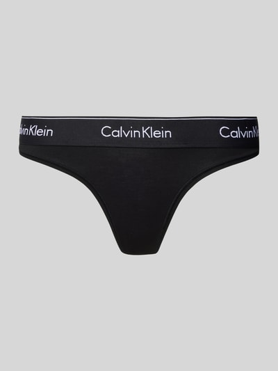 Calvin Klein Underwear String met elastische band met label Zwart - 1