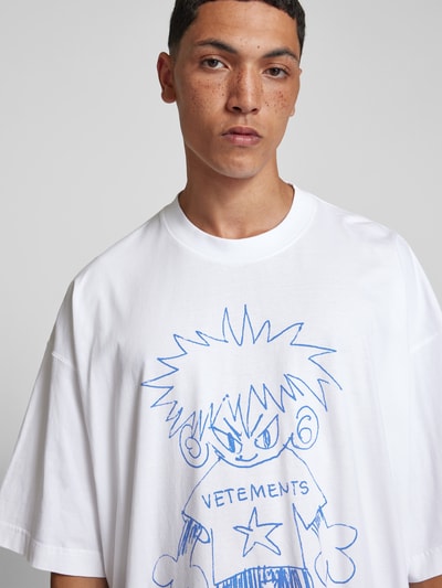 VETEMENTS Oversized T-Shirt mit Label-Print Weiss 3