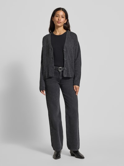 Tom Tailor Denim Regular Fit Strickjacke mit V-Ausschnitt Anthrazit 1