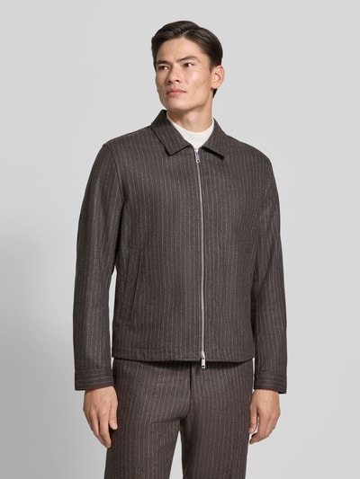Tiger of Sweden Regular Fit Jacke aus Woll-Mix mit Umlegekragen Modell 'Barnaby' Mittelbraun 4