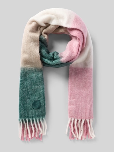 HUGO Schal mit Fransen Modell ''ELYZA' Mauve 1