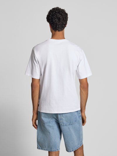 REVIEW T-Shirt mit geripptem Rundhalsausschnitt Weiss 5