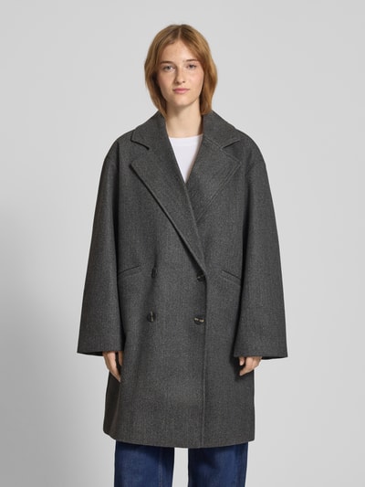 ONLY Płaszcz o kroju oversized z kołnierzem z połami model ‘BLAKE’ Antracytowy 4