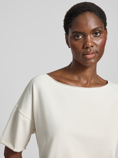 Juvia Relaxed Fit T-Shirt mit Rollsaum Ecru 3