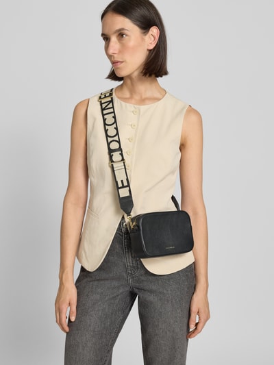 Coccinelle Handtas met labelapplicatie, model 'TEBE' Zwart - 1