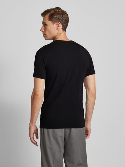 Casual Friday T-Shirt mit geripptem Rundhalsausschnitt Black 5