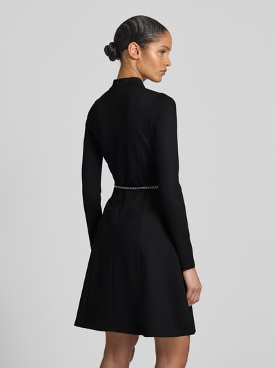 HUGO Knielanges Kleid mit geripptem Stehkragen Modell 'Nelora' Black 5