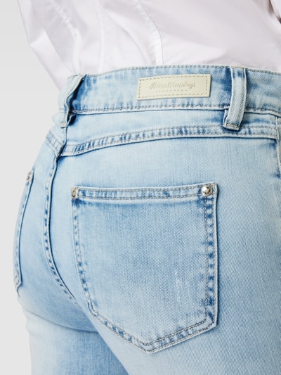 Blue Monkey Slim fit jeans met verkort model, model 'HANNAH' Lichtblauw - 3
