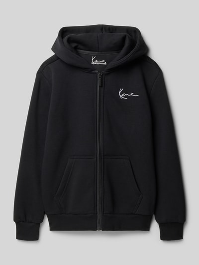 KARL KANI Bluza rozpinana o kroju regular fit z mieszanki bawełny z zamkiem błyskawicznym Czarny 1